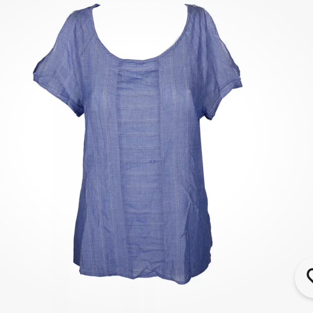 Two‎ by Vince Camuto Blue Cold Shoulder Short Sleeve Top. Size M (65)